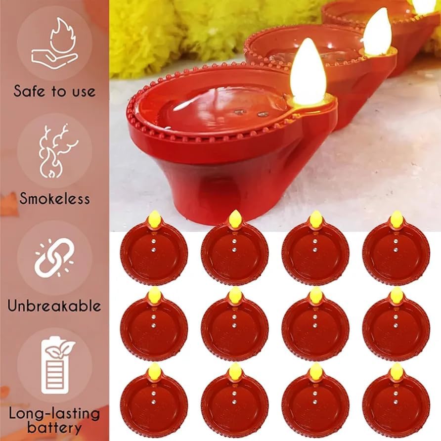 LED Light Water Sensor Diyas Plastic with, Ambient Lights, (Pack of 6/12/18/24)